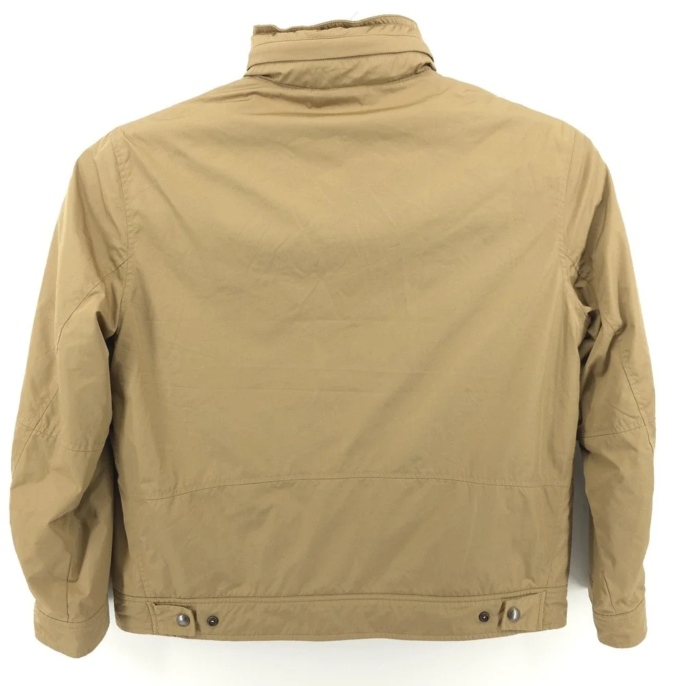 VTG Polo Ralph Lauren Lined Full-Zip Jacket Mens XL Hidden Hood‎ Tan